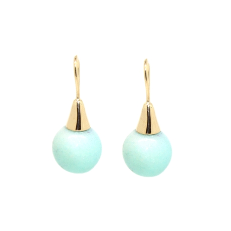 PENDIENTES EN ORO CON PIEDRA NATURAL AZUL