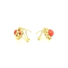 PENDIENTES EN ORO 18K CON CORAL Y CIERRE OMEGA