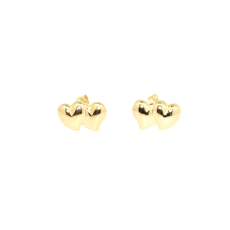 PENDIENTES CORAZONES EN ORO DE 18 KT