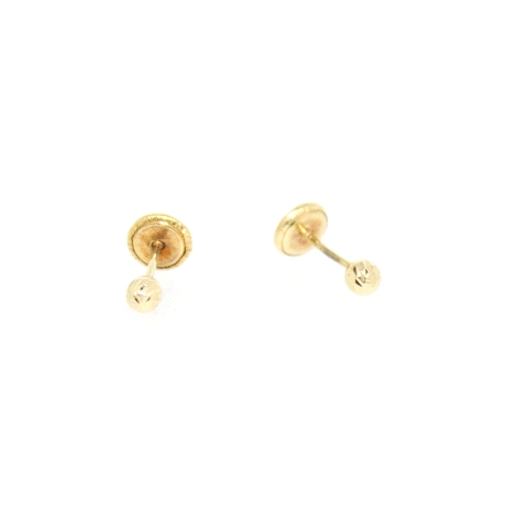 PENDIENTES BOLA CON RELIEVE EN ORO DE 18 KT