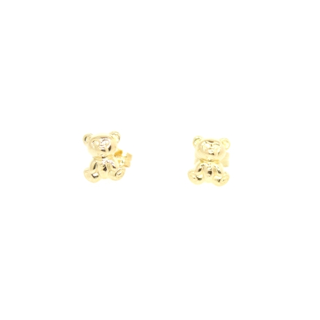 PENDIENTES OSO EN ORO DE 18 KT