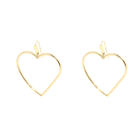 PENDIENTES CORAZON EN ORO DE 18 KT