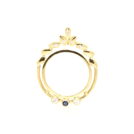 COLGANTE EN ORO 18K CON ZAFIRO Y CIRCONITAS