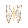 COLGANTE MARIPOSA EN ORO 18K CON CRISTAL, CIRCONITAS Y AMATISTAS