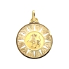 MEDALLA DEL HOROSCOPO LEO EN ORO MATE Y BRILLO 18K