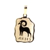 COLGANTE DEL HOROSCOPO ARIES EN ORO MATE Y BRILLO 18K