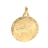 MEDALLA DEL HOROSCOPO CAPRICORNIO EN ORO MATE Y BRILLO 18K