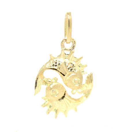 COLGANTE DEL HOROSCOPO PISCIS EN ORO 18K