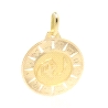 MEDALLA DEL HOROSCOPO ACUARIO EN ORO MATE Y BRILLO 18K