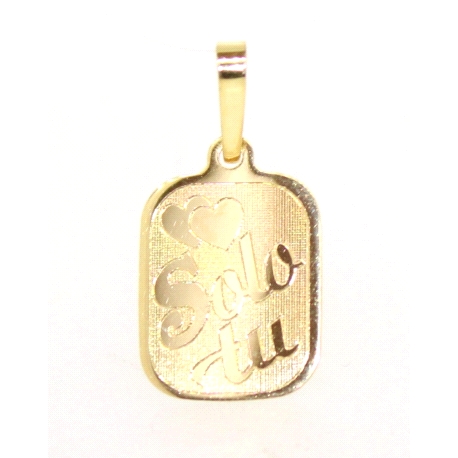 COLGANTE DEL AMOR SOLO TU EN ORO MATE Y BRILLO 18K