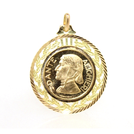 MEDALLA VII CENTENARIO DE DANTE ALIGHIERI EN ORO 18K