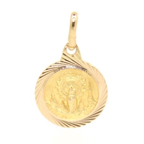 MEDALLA DE LA VIRGEN DEL PILAR EN ORO 18K