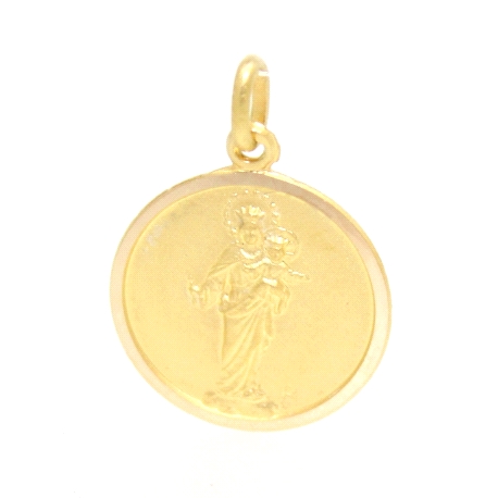 MEDALLA DE LA VIRGEN BLANCA EN ORO 18K