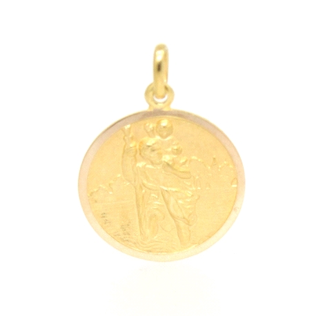 MEDALLA DE SAN CRISTOBAL EN ORO 18K