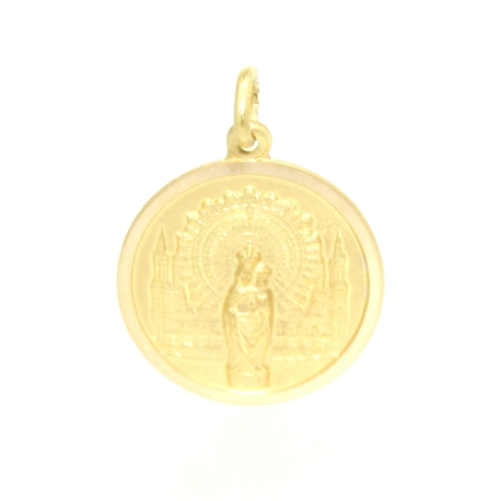 MEDALLA DE LA VIRGEN DEL PILAR EN ORO 18K