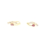 CONJUNTO DE ANILLO Y PENDIENTES EN ORO 18K CON ZAFIRO ROSADO Y CIRCONI