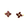 CONJUNTO DE SORTIJA Y PENDIENTES EN ORO 18K CON RUBIES Y CIERRE CATALA