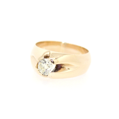 SOLITARIO EN ORO DE 14 KT CON DIAMANTE DE 0.77 CT