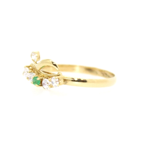 ANILLO EN ORO CON ESMERALDA Y CIRCONITAS