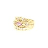 ANILLO EN ORO CON ZAFIRO ROSADO Y CIRCONITAS