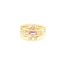 ANILLO EN ORO CON ZAFIRO ROSADO Y CIRCONITAS