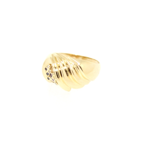 ANILLO EN ORO CON ZAFIROS Y CIRCONITAS