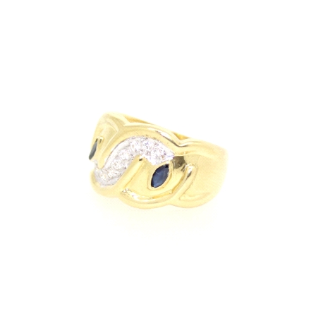 ANILLO EN ORO CON ZAFIROS Y CIRCONITAS