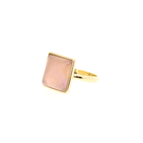 ANILLO EN ORO CON CUARZO ROSA