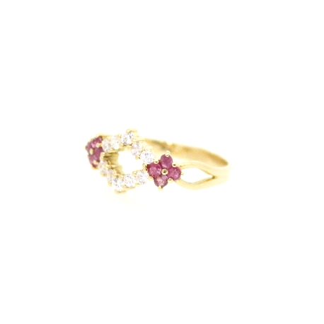 ANILLO EN ORO CON RUBIES Y CIRCONITAS