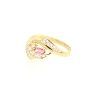 ANILLO EN ORO CON ZAFIRO ROSADO Y CIRCONITA