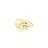 ANILLO EN ORO CON ZAFIRO ROSADO Y CIRCONITA