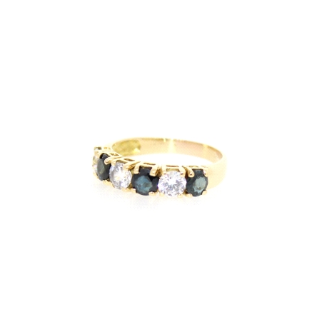 ANILLO EN ORO CON ZAFIROS Y CIRCONITAS