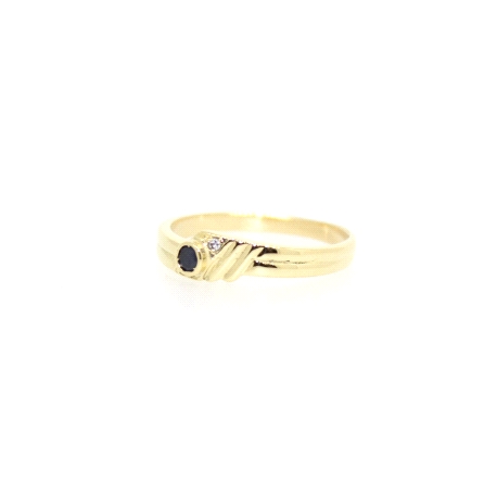 ANILLO EN ORO CON ZAFIRO Y CIRCONITAS