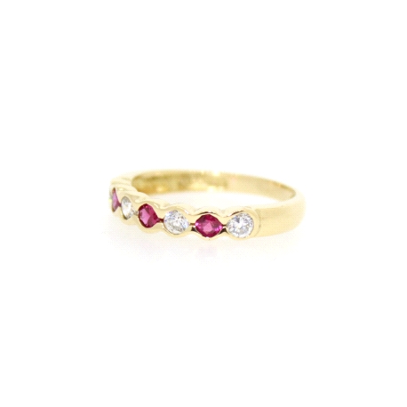 ANILLO EN ORO CON RUBIES Y CIRCONITAS