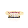 ANILLO EN ORO 18K CON RUBIES, ZAFIROS Y CIRCONITAS