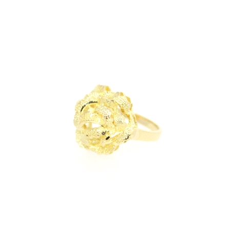 ANILLO MODELO FLOR EN ORO MATE Y BRILLO