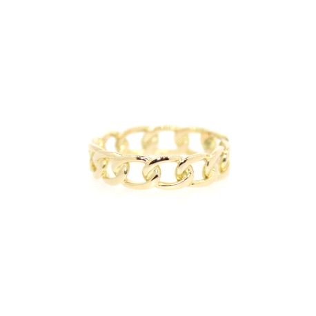 ANILLO CADENA BARBADA EN ORO DE 18 KT