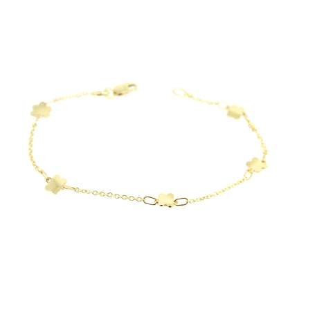 PULSERA FLORES EN ORO 18K