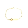 PULSERA DE BEBE EN ORO 18K CON OSITO Y CIERRE REASA