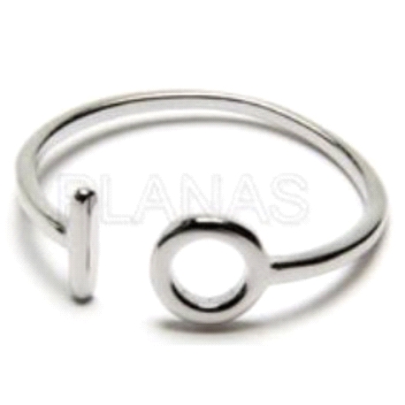 ANILLO CIRCULO Y BARRA EN PLATA DE LEY