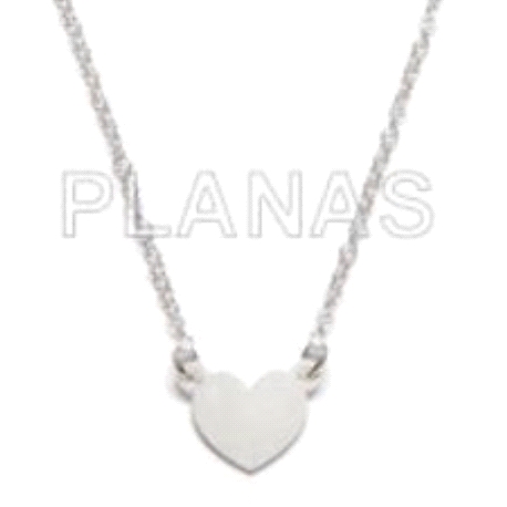 COLLAR CORAZON EN PLATA DE LEY