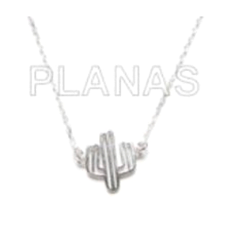 COLLAR CACTUS EN PLATA DE LEY