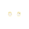 PENDIENTES CHATON MARGARITA EN ORO 18K CON CIRCONITA