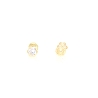 PENDIENTES CHATON MARGARITA EN ORO 18K CON CIRCONITA