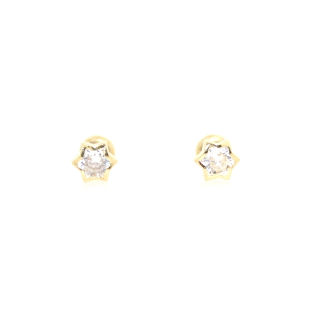 PENDIENTES CHATON SOL EN ORO 18K