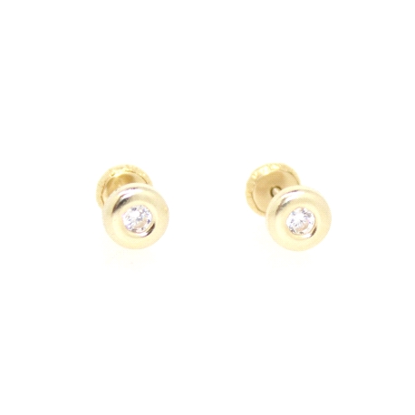 PENDIENTES DONUT 18K CON CIRCONITA