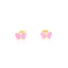 PENDIENTES MARIPOSA ROSA EN ORO 18K