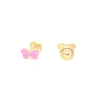 PENDIENTES MARIPOSA ROSA EN ORO 18K