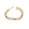 PULSERA EN ORO 18K CON BRILLANTES, CIRCONITAS Y RUBIES