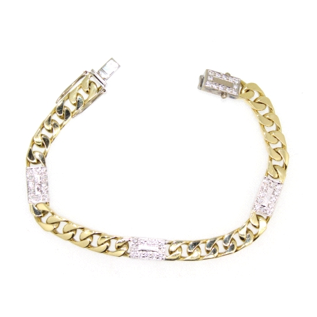 PULSERA BARBADA EN ORO CON 1.45 CT EN BRILLANTES